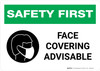 Safety First: Face Covering Advisable with Icon Landscape - Wall Sign