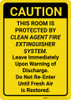 Caution: Room is Protected by Clean Agent Fire Extinguisher Vertical - Wall Sign Caution: Room is Protected by Clean Agent Fire Extinguisher Vertical - Wall Sign