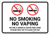 No Smoking No Vaping - We Are A Smoke & Vapor Free Zone Landscape - Wall Sign