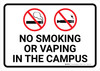 No Smoking Or Vaping In The Campus with Icons Landscape - Wall Sign