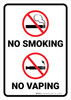 No Smoking No Vaping with Icons Portrait - Wall Sign No Smoking No Vaping with Icons Portrait - Wall Sign