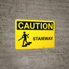 Caution: Stairway With Graphic - Wall Sign