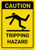 Caution: Tripping Hazard with Graphic Vertical - Wall Sign