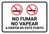 No Smoking No Vaping Beyond This Point Spanish Landscape - Wall Sign