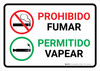 No Smoking Vaping Allowed Spanish Landscape - Wall Sign