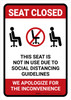 Seat Closed This Seat Is Not In Use Portrait - Wall Sign Seat Closed This Seat Is Not In Use Portrait - Wall Sign