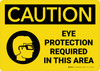 Caution: Eye Protection Required In This Area with Icon Landscape - Wall Sign