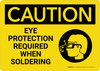 Caution: Eye Protection Required When Soldering with Icon Landscape - Wall Sign