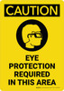 Caution: Eye Protection Required In This Area with Icon Portrait - Wall Sign