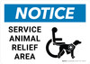 Notice: Service Animal Relief Area Landscape - Wall Sign Notice: Service Animal Relief Area Landscape - Wall Sign