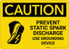 Caution: Prevent Static Spark Discharge Use Grounding Devices With Graphic - Wall Sign Caution: Prevent Static Spark Discharge Use Grounding Devices With Graphic - Wall Sign