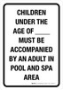 Children Under the Age of 5 Are Not Allowed to Use Spa Portrait - Wall Sign Children Under the Age of 5 Are Not Allowed to Use Spa Portrait - Wall Sign