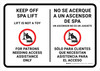 Keep Off Spa Lift Bilingual Spanish Landscape - Wall Sign