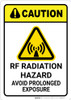 Caution: RF Radiation Hazard Avoid Prolonged Exposure With Graphic - Wall Sign