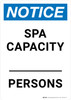 Notice: Spa Capacity _ Persons Portrait - Wall Sign