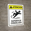 Caution: Icy Surface Superficie Congelada Spanish - Wall Sign Caution: Icy Surface Superficie Congelada Spanish - Wall Sign