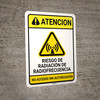 Caution: RF Radiation Hazard Spanish - Wall Sign