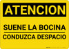 Caution: Sound Horn Spanish - Wall Sign