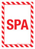 Spa with Hazard Lines Portrait - Wall Sign Spa with Hazard Lines Portrait - Wall Sign
