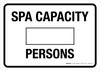 Spa Capacity Person Spanish Bilingual Portrait - Wall Sign Spa Capacity Person Spanish Bilingual Portrait - Wall Sign
