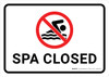 Spa Closed with Icon Landscape - Wall Sign