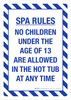 Spa Rules No Children Under the Age of 13 Are Allowed Portrait - Wall Sign
