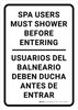 Spa Users Must Shower Before Entering Bilingual Spanish Portrait - Wall Sign