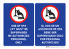 Use of Spa Lift Must Be Supervised Bilingual Spanish Landscape - Wall Sign