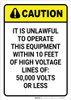 Caution: Unlawful To Operate Equipment Within 10 ft of High Voltage - Wall Sign Caution: Unlawful To Operate Equipment Within 10 ft of High Voltage - Wall Sign