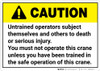 Caution: Untrained Operators Must Not Operate Crane - Wall Sign Caution: Untrained Operators Must Not Operate Crane - Wall Sign