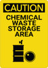 Caution: Waste Storage Area Vertical with Graphic - Wall Sign Caution: Waste Storage Area Vertical with Graphic - Wall Sign