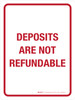 Deposits Are Not Refundable Portrait - Wall Sign