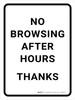 No Browsing After Hours Portrait - Wall Sign