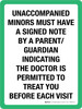 Unaccompanied Minors Must Have A Signed Note By A Parent Portrait - Wall Sign Unaccompanied Minors Must Have A Signed Note By A Parent Portrait - Wall Sign