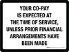 Your Co-Pay Is Expected at the Time of Service Landscape - Wall Sign Your Co-Pay Is Expected at the Time of Service Landscape - Wall Sign
