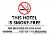 This Hotel Is Smoke-Free - No Smoking of Any Kind Landscape - Wall Sign
