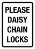 Please Daisy Chain Locks Portrait - Wall Sign Please Daisy Chain Locks Portrait - Wall Sign