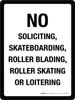 No Soliciting Skateboarding Roller Blading Roller Skating Portrait - Wall Sign