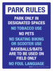 Park Rules Blue Portrait - Wall Sign Park Rules Blue Portrait - Wall Sign