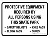 Protective Equipment Required By All Persons Using This Skate Park Landscape - Wall Sign