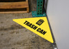 Trash Can with Icon - Triangle Corner Floor Sign Trash Can with Icon - Triangle Corner Floor Sign