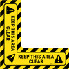 Keep This Area Clear - Floor Sign Corner Keep This Area Clear - Floor Sign Corner