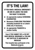 Medical Emergency Law Medicaid Sign Portrait - Wall Sign