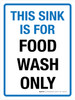 This Sink Is For Food Wash Only Portrait - Wall Sign This Sink Is For Food Wash Only Portrait - Wall Sign