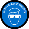 Safety Glasses Required Blue with Icon Circular - Floor Sign Safety Glasses Required Blue with Icon Circular - Floor Sign