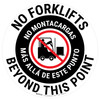 No Forklift Beyond This Point with Icon Circular - Floor Sign No Forklift Beyond This Point with Icon Circular - Floor Sign