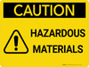 Caution: Hazardous Materials with Icon - Wall Sign