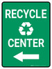 Recycle Center Arrow Left with Icon Portrait - Wall Sign Recycle Center Arrow Left with Icon Portrait - Wall Sign