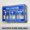 PPE Station with Customizable Stickers