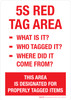 5S Red Tag Area - What Is It? Who Tagged It? Where Did It Come From? - Portrait Wall Sign 5S Red Tag Area - What Is It? Who Tagged It? Where Did It Come From? - Portrait Wall Sign